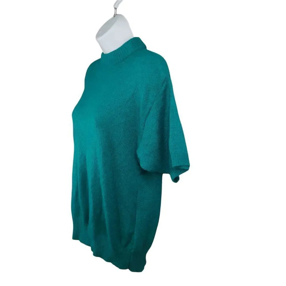 Perspective Classic Vintage Jewel Green Knit Short Sleeve  Mom Grandma Shirt M - Picture 4 of 6